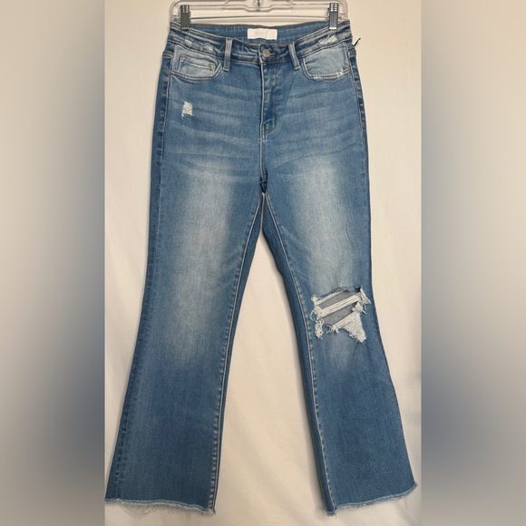 Vervet Blue Denim Bootcut Distressed Jeans Size 28 - Picture 1 of 4